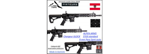 Carabine Alpen Arms STG9   Standard Calibre  9 mm Para canon 12.5 pouces Semi automatique-Catégorie B2e-Ref 7015220