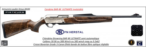 Carabine Browning Bar 4x ULTIMATE cal 300 winch mag semi automatique-Crosse Bavarian grade 3- Ref  Bar 4x ULTIMATE bavarian grade 3 cal 300 winch mag