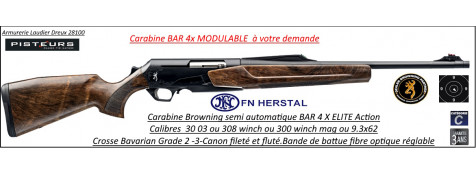 Carabine Browning Bar 4x ELITE cal 30 06 semi automatique-Crosse Bavarian grade 3- Ref  Bar 4x elite bavarian grade 3 cal 3006