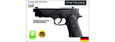 Pistolet BERETTA ELITE II Umarex  CO2 Calibre 4.5mm- Allemand-Billes d'acier-18 coups-"Promotion"-Ref 12874