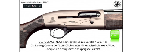 Semi-automatique-Beretta-400-X-Plor-Cal-12 mag-Canon 71 cm-DESTOCKAGE-NEUF-Ref beretta-400-X-Plor-12 mag