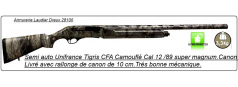 Semi automatique --Tigris Unifrance -CAMOUFLE- Cal12 Mag 89-Canon de 71 cm-Chokes inter-"Promotion"-Ref 1001