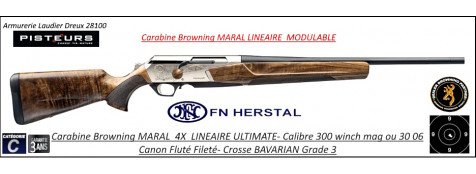 Carabine Browning MARAL 4x ACTION ULTIMATE cal 300 winch mag Répétition LINEAIRE Crosse BAVARIAN grade 3- Ref  MARAL 4x cal 300 winch mag ULTIMATE grade 3