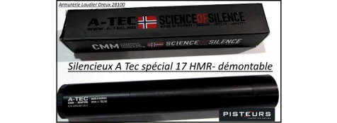 Silencieux  A Tec modèle wave calibre 17 HMR démontable-1/2x20 UNF -Ref 33261bis