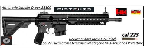 Carabine-HK-MR-223-A3-black-semi-automatique-Cal-223-rem-crosse-télescopique-Canon-11 pouces-1DISPONIBLE-Avec-Autorisation-Préfectorale-B4-Ref HK-MR-223-A3-black-239666