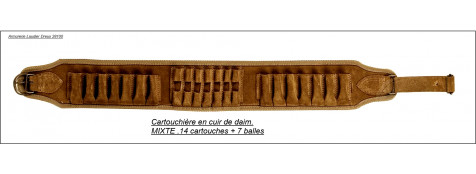 Cartouchière- cuir MIXTE- Lisse +Rayé-Ref 3050- CU1123 EA