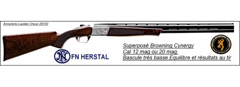 Superposé Browning  Cynergy Hunter Calibre 20 Magnum- Noyer-Grade 3 -Canons 71cm-Ref 12970