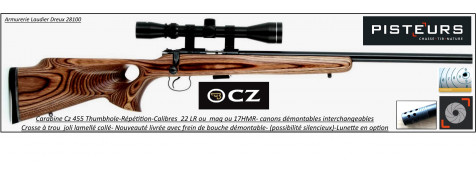 Carabine CZ Mod 455 THUMBOLE Varmint Cal 22 Lr Répétition -Promotion-Ref CZ 455  thumbole- R771731
