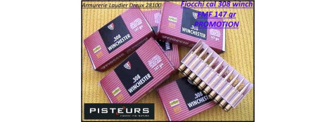 Cartouches-Fiocchi -cal 308-winch-147 grains-FMJ-boite-20-cartouches-Promotion-Ref fiocchi-308w-fmj-147g