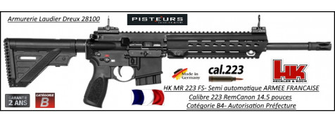 Carabine HK MR 223 FS Armée Française semi automatique Calibre 223 rem crosse télescopique Canon 14.5 pouces-Avec-Autorisation-Préfectorale-B4-Ref HK-MR-223 FS -250267