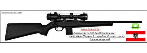 Carabine ISSC Calibre 17 HMR SPA Standard Black Autriche Répétition Linéaire Canon fileté-Promotion-Ref issc-17-27556