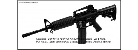 Fusil d'assaut électrique Cybergun- KING ARM-COLT M4 A1.Full métal-Semi et Full Auto- Billes 6mm.