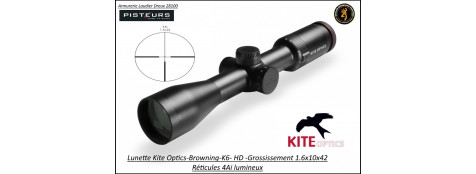 Lunette KITE OPTICS K6 grossissement 1-6x10x42 i HD-Réticule lumineux-grand champ -Ref  k282394-kite
