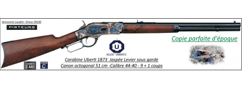 Carabine Uberti type Winchester SHORT RIFLE 1873 Acier jaspé Canon hexagonal Calibre 44-40- Model 1873 -Ref 32501577
