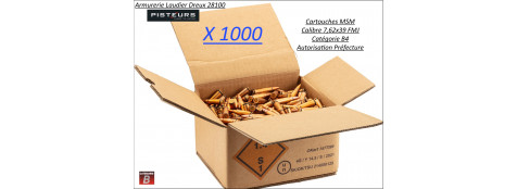 Cartouches MSM 7.62x39 Surplus CIP 124 grains FMJ-8.04gr- Par 1000 cartouches-Promotion-Ref MR950 ter