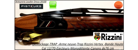 Superposé-Trap-Rizzini-Vertex-Bande -Haute -DESTOCKAGE-NEUF-Cal 12/70-Ejecteur-Trap-Busc-réglable -canon-76 cm-Ref-Rizzini-Trap-vertex-bande haute-Destockage-neuf