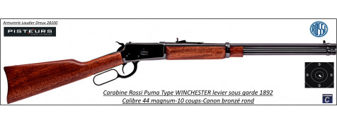Carabine Rossi Puma Type WINCHESTER 1892 levier sous garde bronzée Calibre 44 mag-9+1 coups-Ref Ro00008