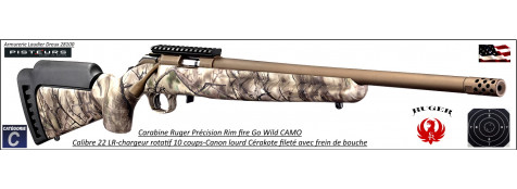 Carabine Ruger précision rimfire CAMO GO Wild répétition calibre 22 Lr-chargeur 10 coups -Promotion-Ref 32502193