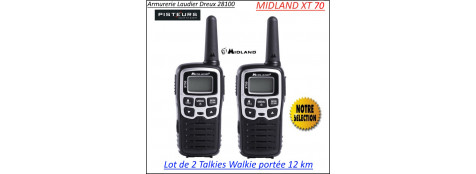 TALKIE WALKIE XT 70  MIDLAND LOT de  2 Portée 12km-Promotion-Ref 30870-two