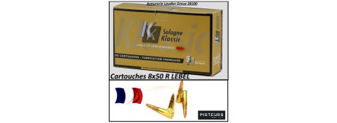 Cartouches calibre 8x51 LEBEL  Sologne Modèle D 1886-12.6 grammes-FMJ-Pour armes anciennes-Ref Sol-8x51R-lebel