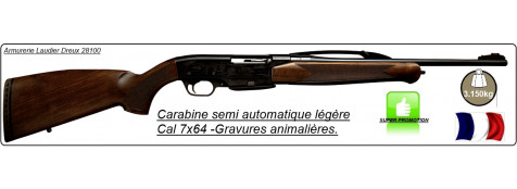 Carabine semi-automatique Verney-Carron- Impact Nt Battue-  Cal 7x64- Finition noire Gravée Légère -Ref 5515