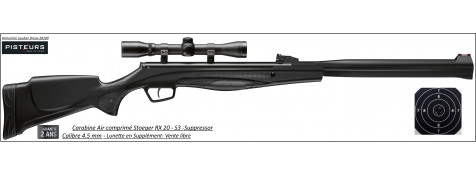 Carabine Stoeger  RX 20 S3 Suppressor Air comprimé Calibre 4.5mm 19,90 joules  -Promotion-Ref 39463 