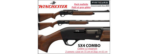 Semi automatique Winchester SX4 Field COMBO Calibre 12 mag-Canon "SLUG" spécial balles-Avec 2 canons 61 cm et 71 cm-Promotion-Ref FN-511225390-12160