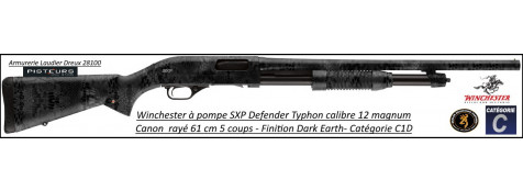 Fusil pompe Winchester SXP defender Typhon Calibre 12 Magnum Canon rayé 61cm-5 coups-Promotion-Ref 512383389