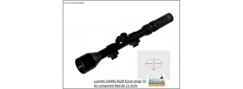 Lunette-TV-GAMO-3-7 x 28 -Ecran-vision Large-Ref 12476