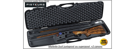 Mallette fusil superposé ou juxtaposé+emplacement 2 canons-Ref 15877-Sim