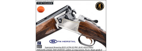 Superposé Browning  ULTRA XS PRO ADJUSTABLE Sporter avec busc réglable noyer Grade 4 Parcours de chasse trap Calibre 12 Magnum Canons 76 cm.Ref 018106303
