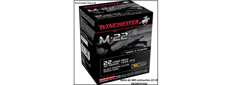 Cartouches Winchester Calibre 22 Lr M22-Plomb Round nose 40g- boite de 400- Promotion-Ref 29584