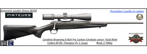 Browning X BOLT Pro Carbon2 Cerakote Calibre 30 06 canon fluté fileté avec colliers lunette - Promotion -Ref 035433226-38127